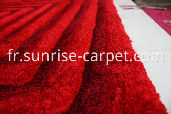 Microfiber Rug 3D Shaggy with Red Color